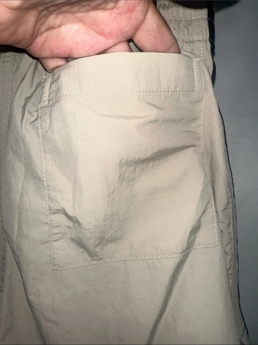 adidas Beige Athletic Shorts with Black 3-Stripes
